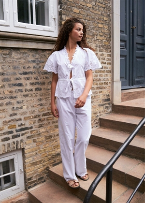 Satsi Embroidery bluse White Neo Noir 